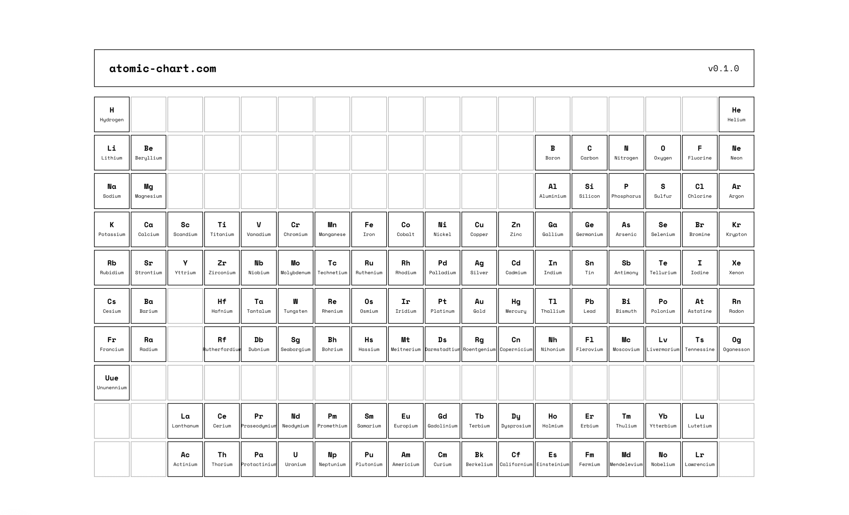 screenshot of the home page